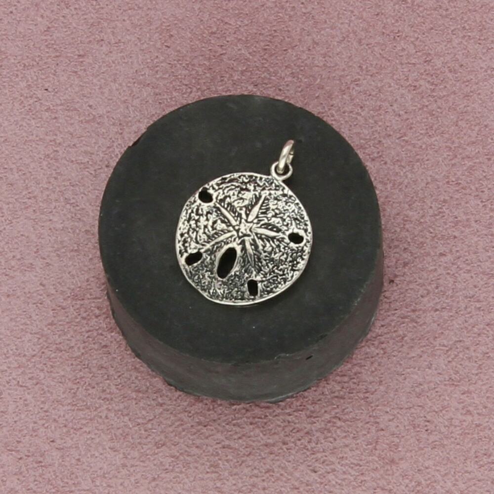 sterling silver vintage sand dollar charm pendant
